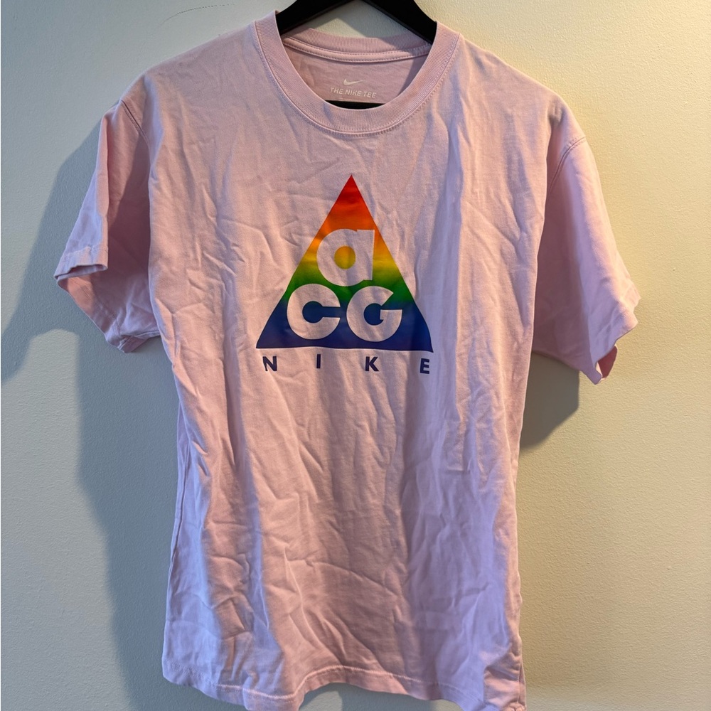 Nike Pink Tee with ACG Pride Logo